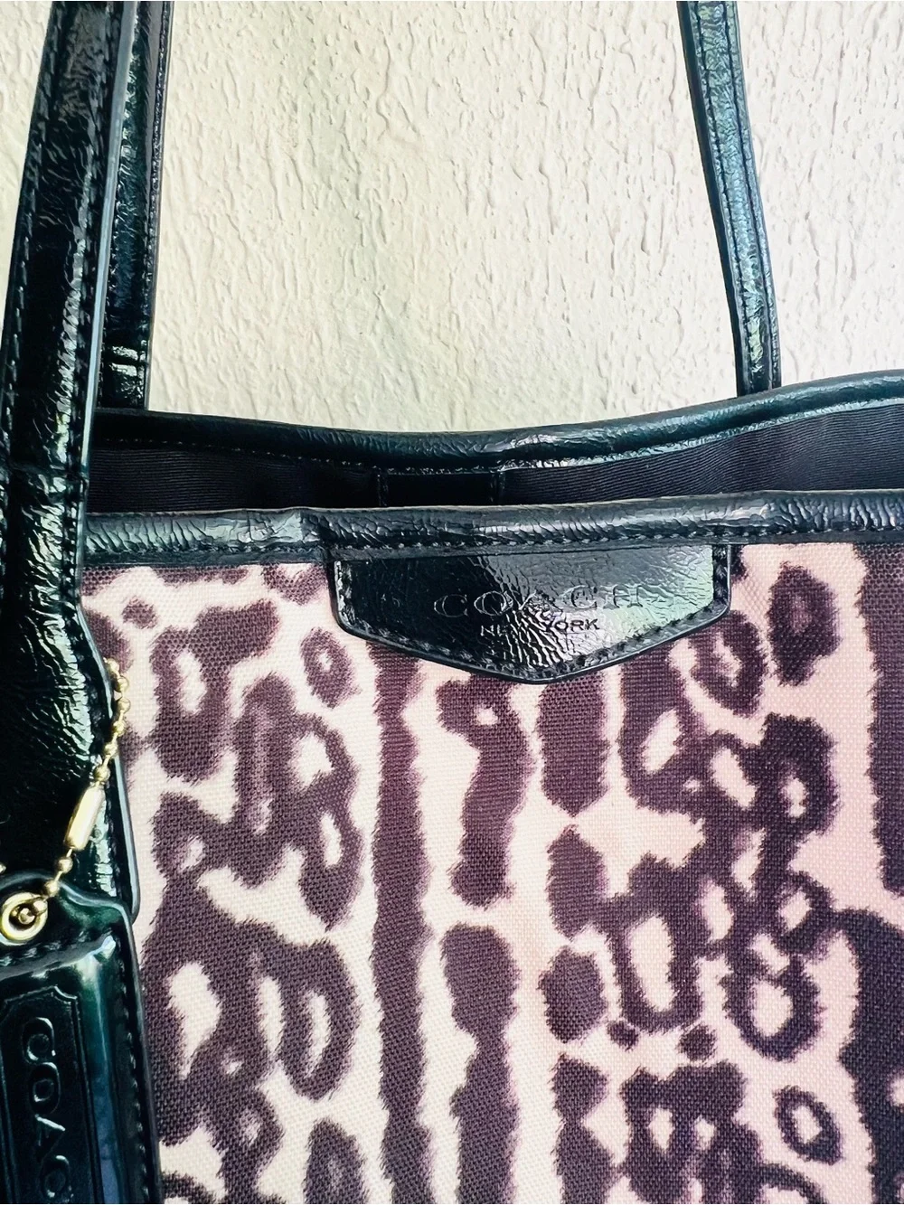Coach Leopard Print Drawstring Shoulder Bag